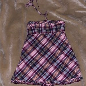 AE Plaid Strapless Top
